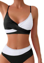 Women's Two Pieces Swimwear Patchwork Colorblock Bikini