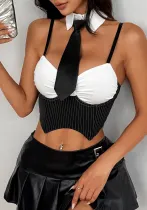 Sexy Tight Fitting Nightclub Tie Fishbone Camisole Vest