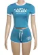 Women Contrast Print Short Sleeve T-shirt and Shorts Two-piece Set