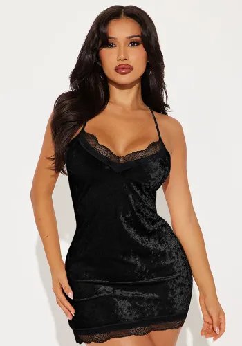 Women Sexy Lace Mini Dress