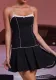 Women Summer Retro Striped Contrast Casual Suspender Dress