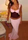Women Spring Sexy Suspender Crop Top and Bodycon Skirt Two-piece Set