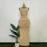 Women knitting Top and Skrit two-piece set