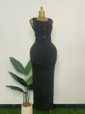 Women knitting Top and Skrit two-piece set