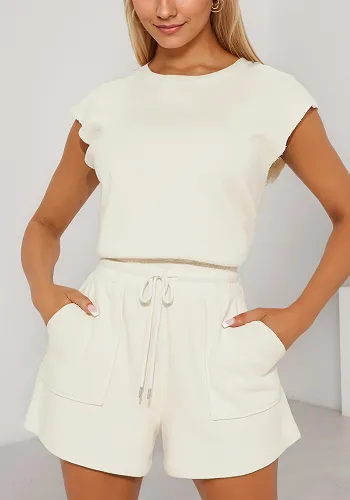 Women sleeveless casual drawstring jumpsuit
