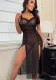 Spring See-Through Sexy Lace Mesh Strap Long Dress