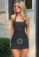 Spring Sexy Low Back Elegant Slim Striped Bodycon Dress