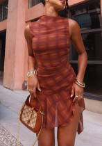 Fashion Women's Plaid Print Dress
