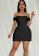 Summer Elegant Solid Color Off-Shoulder Slim Dress