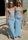 Spring sexy Lace Strap Vest Long skirt Two Piece Set