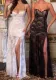 Women sexy elegant lace Patchwork split bodycon Strap Dress