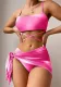 Women tie-dye bikini mesh skirt Swimwear  Three-Piece