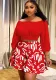 Plus Size Women Pleated Off Shoulder Top and Printed Shorts Casual Two-piece Set