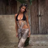 Women Spring Sexy Leopard Bodycon Dress