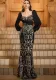 Women Long Sleeve Square Neck Sequin Formal Party Bodycon Fishtail Evening Dress
