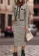 Women Knitting Stretchy Suspender Bodycon Plaid Cardigan Jacket and Slit Dress Two-piece Set