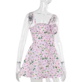 Women summer floral Strap Dress