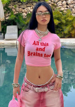 Women Street Print Crop T-shirt