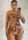 Women Mesh Floral Pleated Sexy Split Strapless Strapless Dress