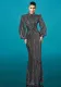Women Long Sleeve Round Neck Formal Party Fishtail Sequin Evening Dress