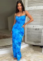 Women summer printed hooded Strap Bodycon Dress