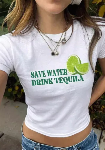 Women Letter printed Women T-shirt Top