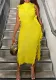 Summer Elegant Solid Color Knit Sleeveless Maxi Dress