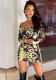 Women Off Shoulder Long Sleeve Bodycon Dress