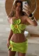 Floral Strap Three-Piece Bikini Set Beach & Pool Wear