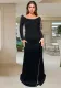 Women Elegant Long Sleeve Slit Evening Dress