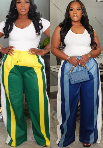 Casual Sporty Printed Loose Wide-Leg Pants