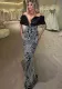 Women Embroidered Formal Party Evening Dress