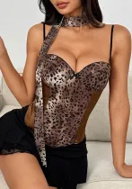 Leopard Print Strap Corset