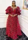 Plus Size Women African Clothing Embroidered Print Dress