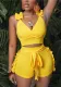Women Summer Sexy Ruffle Backless Solid Top and Shorts Two-piece Set