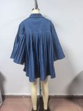 Women Elegant Loose Denim Patchwork Dress