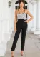 Women Black Sparkling Diamond Career Sexy Jumpsuit