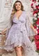 Plus Size Women Spring Summer Floral Mesh Elegant Dress