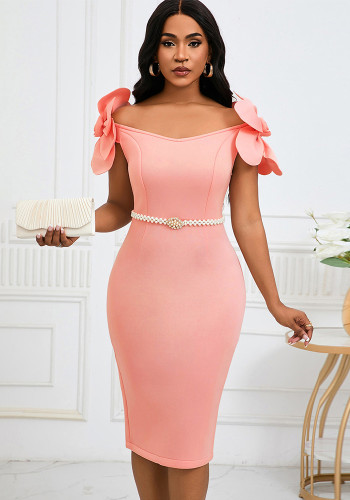 Floral Elegant Off Shoulder Formal Party Dress