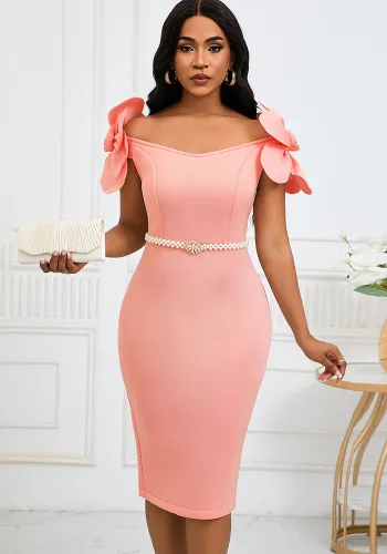 Floral Elegant Off Shoulder Formal Party Dress