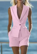 Women Sleeveless Vest Shorts Two-piece Set