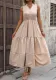 Women V-Neck Summer Sleeveless Patchwork Stand Collar Dress