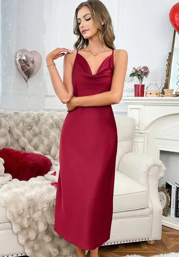 Women home clothes Solid suspender sexy nightdress