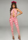 Women Spring and Summer Lace Halter Neck Lace-Up Hollow Backless Jumpsuit