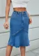 Women Patchwork Bell Bottom Fishtail Stretchy Skirt