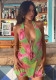 Printed Low-Back Summer Women's Short Holiday Dress