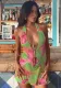 Printed Low-Back Summer Women's Short Holiday Dress