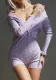 Printed Women's Casual Button-Up Long-Sleeve one Piece Home Clothes Jumpsuit