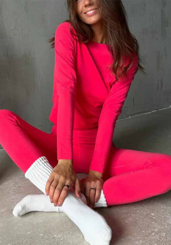 Autumn/Winter Slim Long-Sleeve Sports Women's Casual Two Piece Pants Set