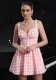 Spring Summer women's fashion sweet plaid sexy Low Back Casual Strap Dress